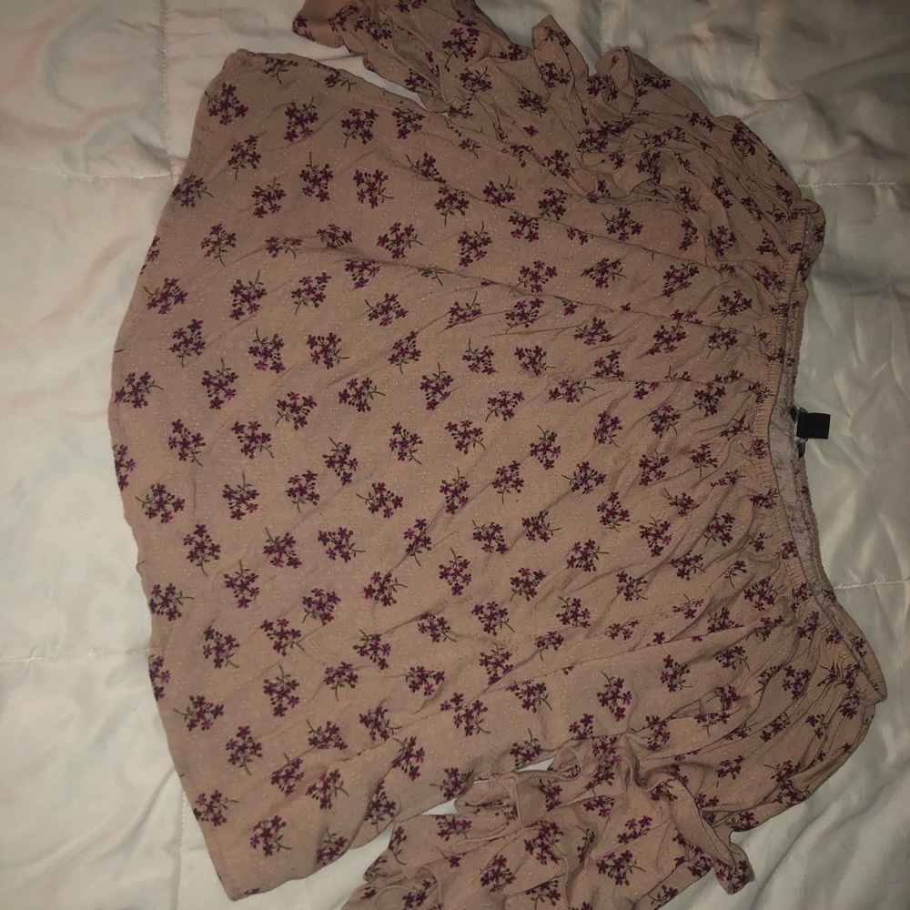 American Eagle floral off the shoulder top
